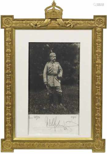 Autographische Schwarzweiß-Porträtfotografie KaiserWilhelm II. in Original-