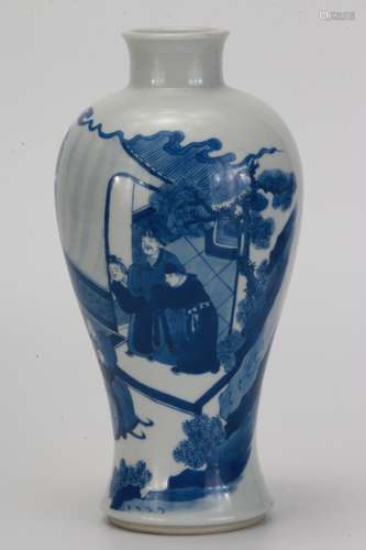 A Chinese Blue and White Porcelain Plum Vase