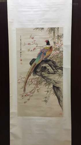 A Chinese Flower&Bird Painting, Tian Shiguang Mark