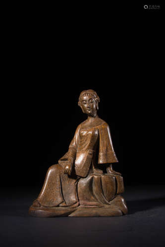 A Chinese Figure Carved Bamboo Ornament