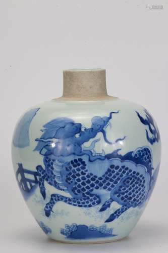 A Chinese Blue and White Porcelain Jar