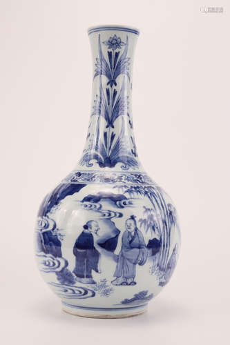 A Chinese Blue and White Porcelain Vase