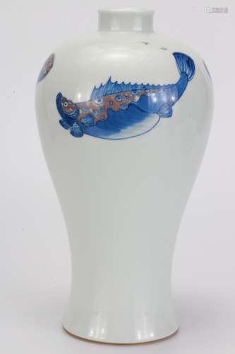 A Chinese Blue and White Porcelain Plum Vase