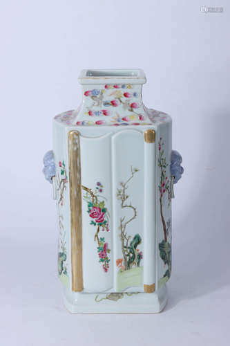 A Chinese Floral Famille Rose Porcelain Vase