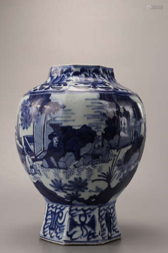 A Chinese Blue and White Porcelain Jar