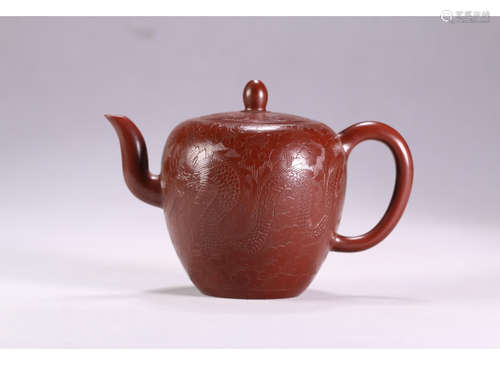 A Chinese Purple Sand Teapot