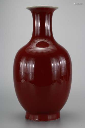 A Chinese Altar Red Glaze Porcelain Vase