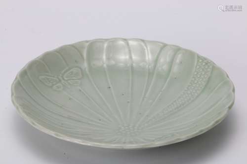 A Chinese Carved Porcelain Plate