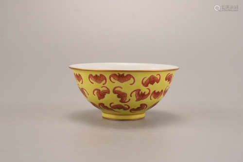 A Chinese Yellow Land Porcelain Bowl