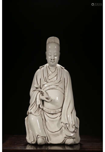 A Chinese Porcelain Wenchang Jun Statue Ornament 