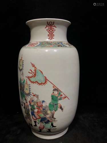 A Chinese Multi-colored Porcelain Lantern Shape Vase