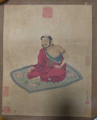 A Chinese Bodhidharma Painting, Liu Songnian Mark