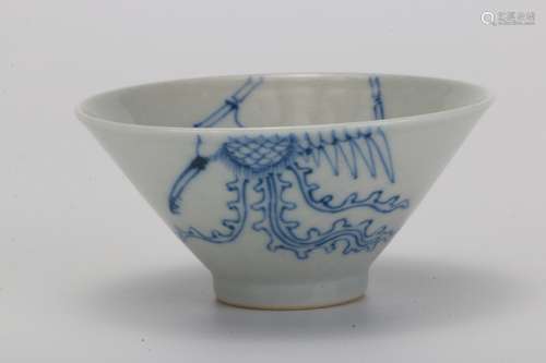 A Chinese Blue and White Porcelain Cup