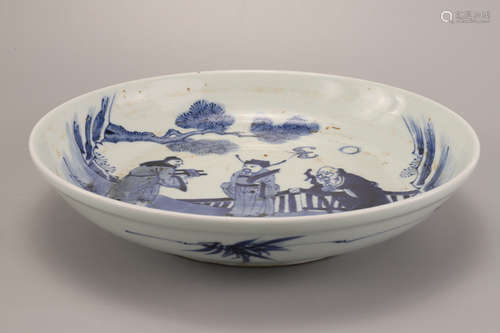 A Chinese Blue and White Porcelain Plate