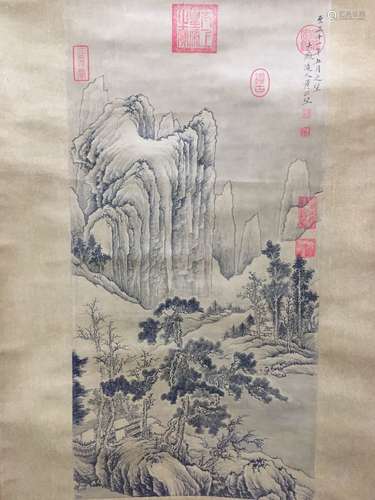 A Chinese Landscape Scroll Painting, Huang Gongwang Mark