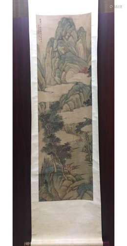 A Chinese Landscape Scroll Painting, Huang Shanshou Mark