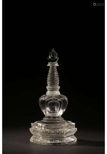 A Chinese Carved Natrual Crystal Dagoba