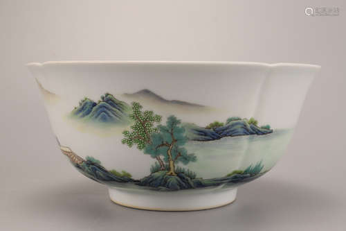 A Chinese Royal Kiln Famille Rose Porcelain Bowl