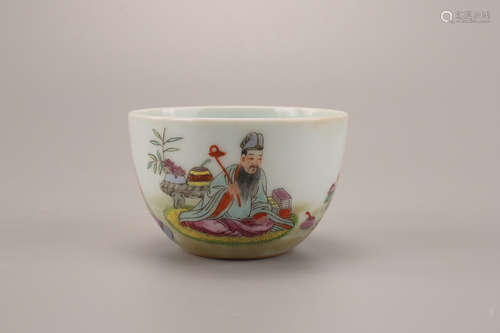 A Chinese Famille Rose Porcelain Cup