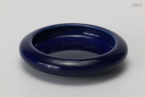 A Chinese Royal Blue Glazed Porcelain Brush Wahser