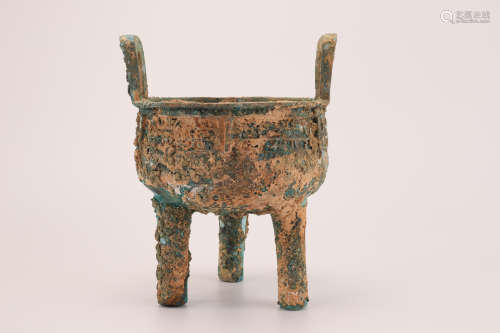 A Chinese Bronze Three-legged Vessel