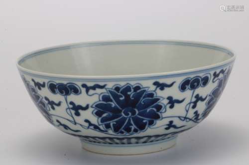 A Chinese Royal Kiln Blue and White Porcelain Bowl