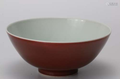 A Chinese Red Glaze Porcelain Bowl