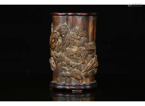 A Chinese Eaglewood Brush Pot