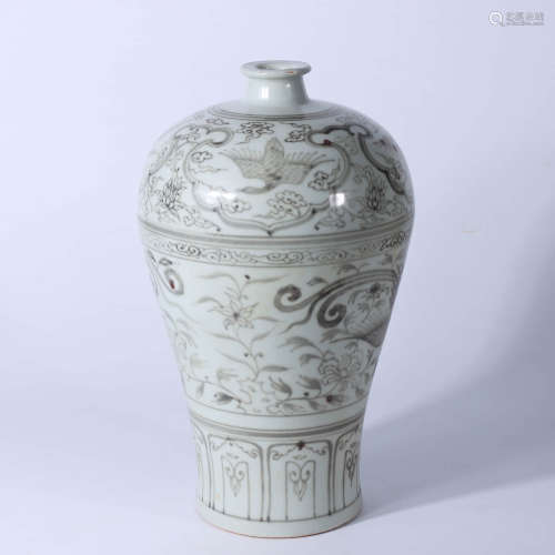 A Chinese Underglazed Red Porcelain Plum Vase