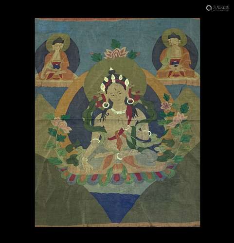 A Chinese Thang-ga K'o-ssu Painting of White Tara