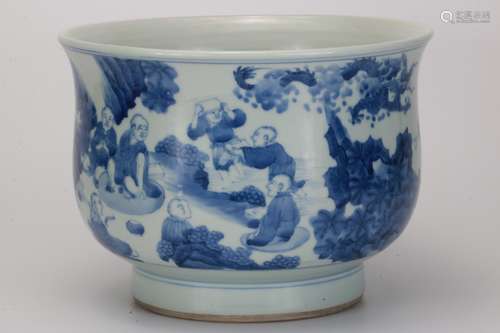 A Chinese Blue and White Porcelain Incense Burner