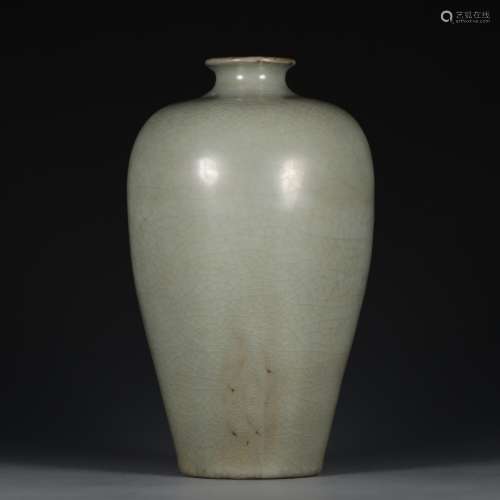 A Chinese Celadon Glazed Porcelain Plum Vase