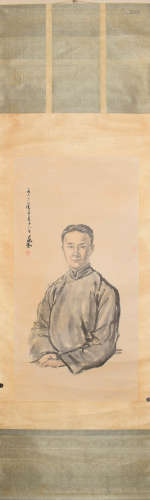 A Chinese Figure Painting, Jiang Zhaohe Mark