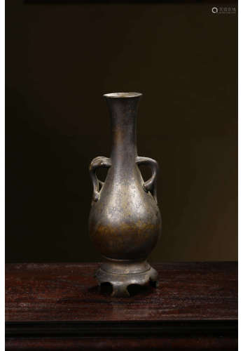 A Chinese Bronze Double-eared Vase