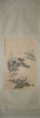 A Chinese Landscape Painting, Hu Yefo Mark