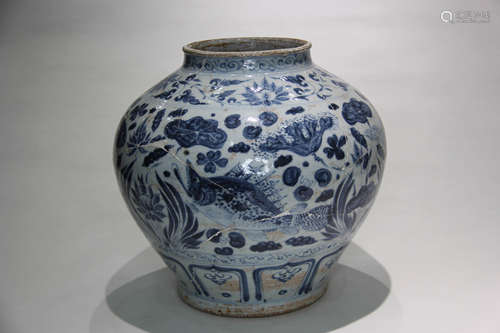 A Chinese Blue and White Porcelain Jar