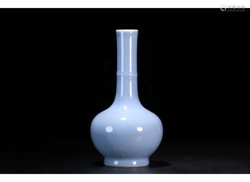 A Chinese Azure Glazed Porcelain Flask