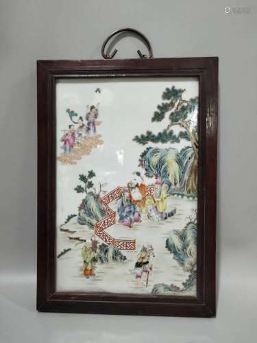 A Chinese Famille Rose Porcelain Board