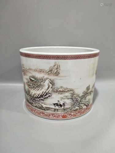 A Chinese Porcelain Brush Pot