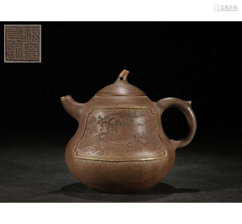 A Chinese Gilt Clay Pot