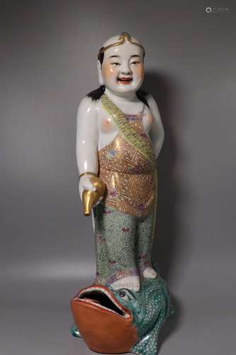 A Chinese Famille Rose Porcelain Figure