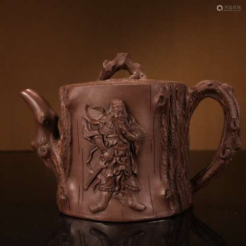 A Chinese Red Sandalwood Teapot