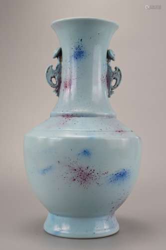 A Chinese Turquoise Ground Porcelain Zun