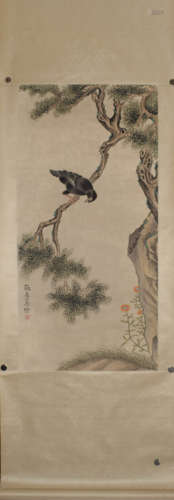 A Chinese Bird-and-flower Painting, Zhang Qiji Mark