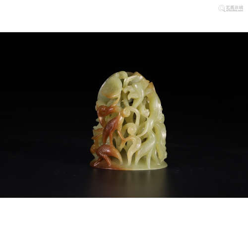 A Chinese Jade Carved Incense Burner Top