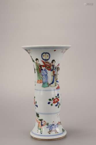 A Chinese Multicolored Porcelain Beaker Vase