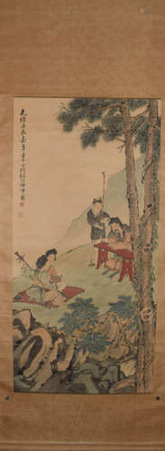 A Chinese Figure Painting, Ren Bonian Mark