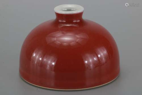 A Chinese Red Glazed Porcelain Taibai Zun