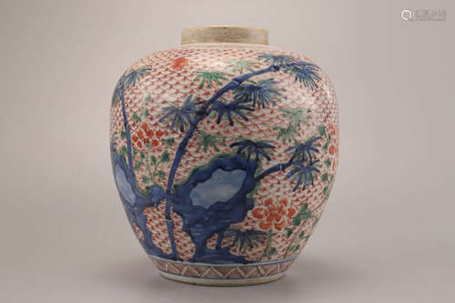 A Chinese Multicolored Porcelain Jar