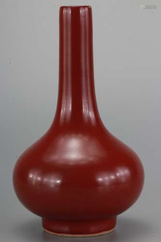 A Chinese Red Glazed Porcelain Vase